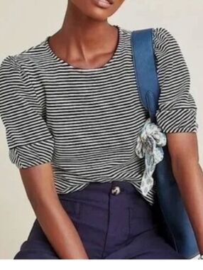 Anthropologie Dolan Left Coast Santos Striped Puff Sleeve Top Size S NWT'S